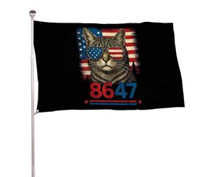 8647 Destitution du 47e président : Pas de roi en Amérique - Drapeau artistique - Bannière de camping 90 x 150 cm