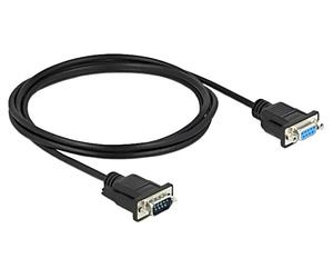 86616 Câble D-Sub 9pin Femelle, D-Sub 9pin Mâle PVC L: 2m Noir DELOCK