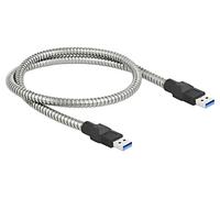 86774 Câble USB A mâle, recto verso 0,5 m argent 24 AWG, 28AWG DELOCK