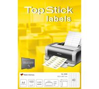 [8698-5] TOP STICK Lot de 5 4000 étiquettes universelles, 52,5 x 29,7 mm, blanc