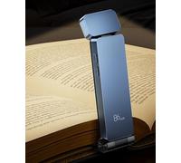 86lux Lampe de lecture LED rechargeable à clipser pour lit et nuit - 3 températures de couleur avec intensité variable en continu, design marque-page ultra léger pour enfants, amateurs de livres, bleu