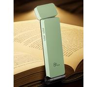 86lux Lampe de Lecture Rechargeable Liseuse LED USB-C, Légère 46 g, Lampe à Pince Marque-Page avec 3 Températures de Couleur, Jusqu'à 80H d'Autonomie,vert menthe