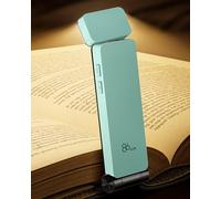 86lux Lampe de Lecture Rechargeable Liseuse LED USB-C, Légère 46 g, Lampe à Pince Marque-Page avec 3 Températures de Couleur, Jusqu'à 80H d'Autonomie,Turquoise