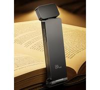 86lux Lampe de Lecture Rechargeable Liseuse LED USB-C, Légère 46 g, Lampe à Pince Marque-Page avec 3 Températures de Couleur, Jusqu'à 80H d'Autonomie,Gris