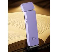 86lux Lampe de Lecture Rechargeable Liseuse LED USB-C, Légère 46 g, Lampe à Pince Marque-Page avec 3 Températures de Couleur, Jusqu'à 80H d'Autonomie, Lavande Douce