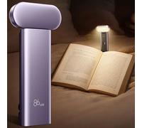 86lux Lumière de lecture, lampe de lecture pour lire la nuit, 3 couleurs et luminosité réglables, longue durée, lampe de lecture LED rechargeable par USB pour les amateurs de livres, lavande