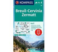 KOMPASS Carte de randonnée Breuil-Cervinia Zermatt 1:50 000 – 4-en-1, hors ligne