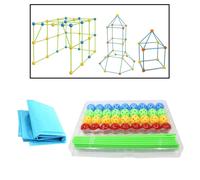 87 Pièces Fort Kit De Construction, Construction Fort Jouets Pour Enfants Constructeur Cadeaux Avec Une Couverture À Diy Construire Des Châteaux