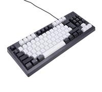 87 Touches Clavier de Jeu Mécanique câblé avec un Support caché, rétro-éclairé RVB, 12 Raccourcis Clavier Multimédia, Anti-gardien, pour les Ordinateurs Portables PC (Bloc de couleur blanc noir)
