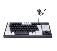 87 Touches Clavier de Jeu Mécanique câblé avec un Support caché, rétro-éclairé RVB, 12 Raccourcis Clavier Multimédia, Anti-gardien, pour les Ordinateurs Portables PC (Bloc de couleur noir blanc)