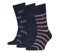 8719965009202 Tommy Stripe Sock Giftbox, Bleu Marine, 43-46 (Lot de 3) Hommes