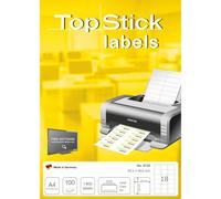 [8735] TOP STICK Boite de 1800 Etiquettes universelles, 63,5 x 46,6 mm, blanc