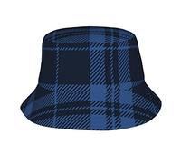 874 Chapeau De Pêcheur Couleurs De Ton Bleu Tartan Plaid Écossais Extérieur Casquette Unisex Été Bouchon De Seau Personnalisé Chapeau Bob pour Outdoor Filles Femmes
