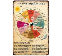 874 Plaque Metal Affiche D'Horloge Circadienne De 24 Heures Connaissance De L'Horloge D'Orgue Médecine Chinoise Saine ?? Cadeau Wall Sticker Unique Métal Mur Affiche Vintage Art Décoration S