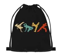874 Sac À Dos À Cordon, Capoeira Brésilienne Vintage Pose Rétro Années 70 Sac À Dos Cordon Imperméable Gym Bag Moderne Sac pour Fitness Decontracte 36X42Cm