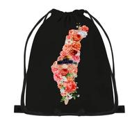 874 Sac À Dos À Cordon, Palestine avec Carte De Fleurs Sac À Cordon Sport Léger Sac À Dos pour Sport Premium Pochette À Cordon pour Fitness Gym 36X42Cm