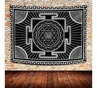 874 Tapestry Sri Yantra Mandala Méditation Géométrie Sacrée Grande Tapisserie Tenture Chic Tapisserie Murale Pour Salon Fête Cadeau,130X150Cm