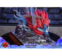 87782 OKAMI OKI LOUP EN RÉSINE STATUE