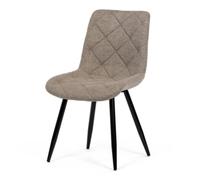 87x58x52 cm x4 chaises de salle à manger en tissu marron, design industriel, pieds en métal noir (CT382CRM2)