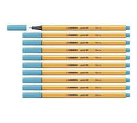 [88/31-10] Stabilo Lot de 10 Stylo-Feutres POINT 88 Pointe Fine 0,4 mm bleu c...