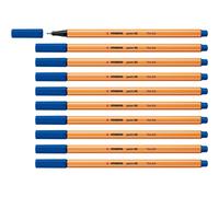 [88/32-10] STABILO Lot de 10 Stylo-Feutres POINT 88 Pointe Fine 0,4 mm Bleu ...