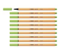 [88/34-10] STABILO Lot de 10 Feutres à Pointe Fine Point 88 - 0,4mm Vert pist...
