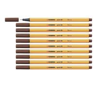 STABILO point 88 - Stylo feutre pointe fine - Lot x 10 feutres fins- Marron (88/45)