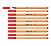 STABILO point 88 - Stylo feutre pointe fine - Lot x 10 feutres fins- Orange Sanguine (88/48)