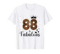 88 Et Fabuleuse Léopard 88e Anniversaire 88 Ans Cadeau Femme T-Shirt