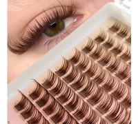 88 pièces de faux cils en laine douce et bou de couleur marron, naturels et volumineux. Idéaux pour un port quotidien, adaptés pour les fêtes, les voyages, les vacances et le maquillage de plage.