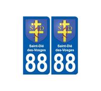 88 Saint-Dié-des-Vosges blason autocollant plaque stickers ville - Angles : droits