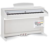Classic Cantabile DP-50 WM Piano Numérique - 88 touches clavier pondérée à marteaux - Clavier électronique avec USB, 3 Pédales, 32 polyphonie, 14 voix - Synthetiseur debutant - Blanc mat
