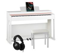 88 Touches Clavier Piano Numerique Blanc Electrique avec 3 Pedales Banc Casque