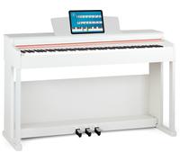 88 Touches Clavier Piano Numerique Electrique avec 3 Pedales 8 Sons et USB Blanc