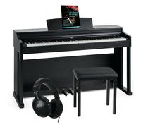 88 Touches Clavier Piano Numerique Electrique avec 3 Pedales Banc et Casque Noir