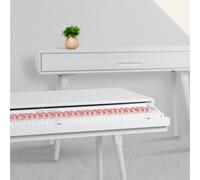 Classic Cantabile DP-730 WP Piano numérique 88 touches clavier pondérée action de marteau - Avec touches roses - Table avec piano électrique intégré - Porte-notes et triple pédalier inclus - Blanc mat