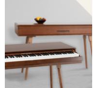 Classic Cantabile DP-730 WN Piano numérique 88 touches clavier pondérée action de marteau - Table avec piano électrique intégré - Porte-notes et triple pédalier inclus - USB MIDI et prise casque