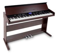 88 Touches Piano Numerique Clavier Digital Marron 3 Pédales USB MIDI 360 Sons