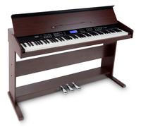 88 Touches Piano Numerique Clavier Digital Marron 3 Pédales USB MIDI 360 Sons