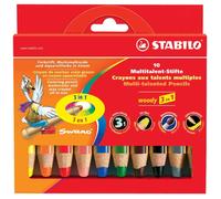 STABILO Crayon de couleur woody 3in1 – Étui carton x 10