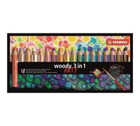 [880/18-1-20] STABILO Etui 18 Crayons Multitalents Arty woody 3in1 + pinceau ...