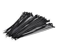 880 ALFA - Collier colson en nylon, lot de 200 serre-câbles, 98 x 2,5 mm, noirs, résistants aux UV, qualité industrielle, collier rilsan, longue durée de vie