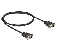 DeLOCK Câble Serial RS-232 Mâle/Mâle D-Sub9 1m, AWG28, PVC Noir, Diamètre 5mm, Connecteurs droits
