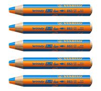 [882/220-425-5] STABILO Lot de 5 Crayons multi-talents woody 3 in 1 duo - or...