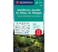 KOMPASS Wanderkarte 884 Waldkirch, Kandel, St.Peter, St. Märgen 1:25.000