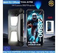 8849 Tank 2 PRO Unihertz projecteur Smartphone robuste 23800mAh 2.4K affichage 24GB 512GB téléphone portable 120W Android 14 téléphone noir