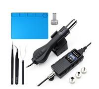 8858 700W LCD Pistolet à air chaud Micro Station de soudage reprise Sèche-cheveux for soudure 220/V / 110/V thermique Outils réparation(Black SET 3,750W 110/V)