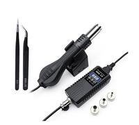 8858 700W LCD Pistolet à air chaud Micro Station de soudage reprise Sèche-cheveux for soudure 220/V / 110/V thermique Outils réparation(Black SET 4,750W 110/V)