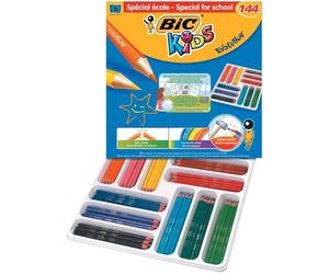 [887830] BIC Class Pack de 144 crayons de couleur ECO KIDS EVOLUTION 12 Couleurs