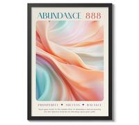 888 - Affiche d'astrologie d'abondance, impression spirituelle du zodiaque pour chambre à coucher, art abstrait, marbre, astronomie, art mural, peinture Shakra, décoration de yogo, 50 x 70 cm (cadre